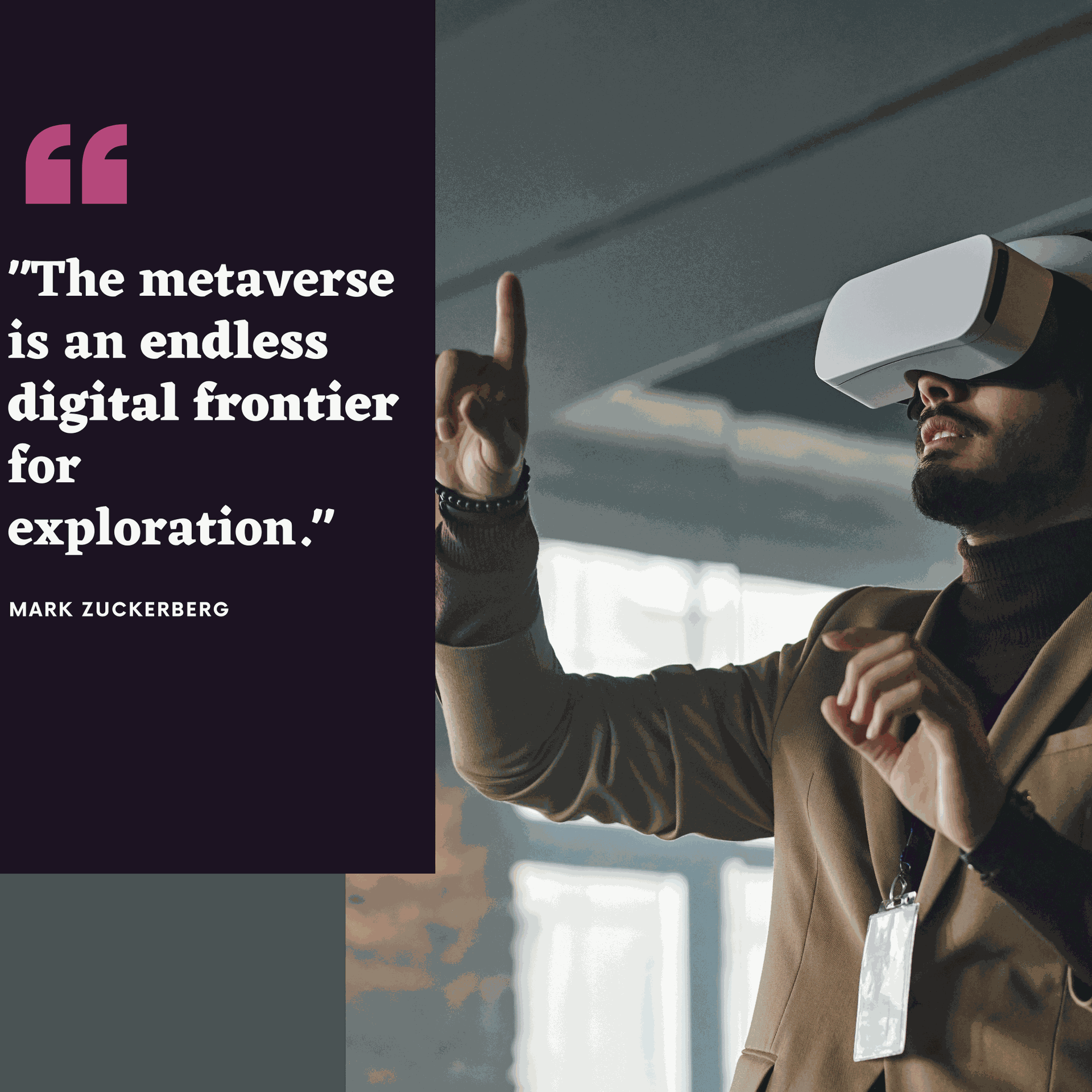 Young professional wearing AR glasses - Metaverse in 2025 concept